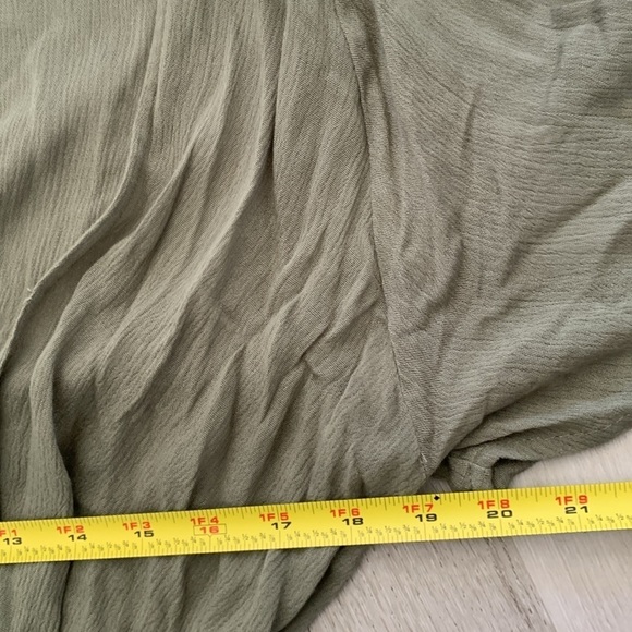 Lulu's Much Obliged Washed Olive Green Wrap Maxi Dress Size L - Picture 7 of 12